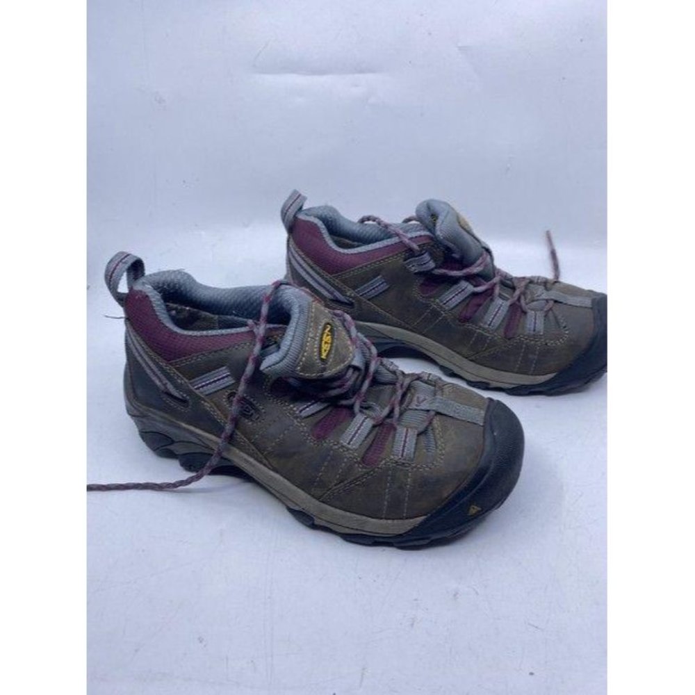Keen Tan Purple Gray Lace Up Work Bootsbooties Siz - Picture 2 of 6